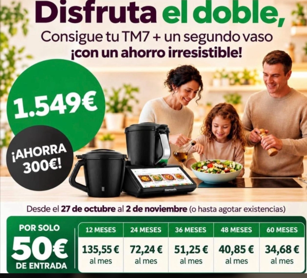 PROMOCIÓN THERMOMIX TM7! Consigue tu TM7 con un segundo vaso y ahorra 300 € hasta el 2 de noviembre